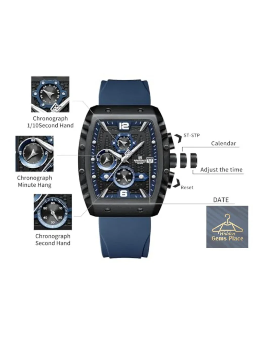 Men's Business Dress Watch with Date and Chronograph Dial